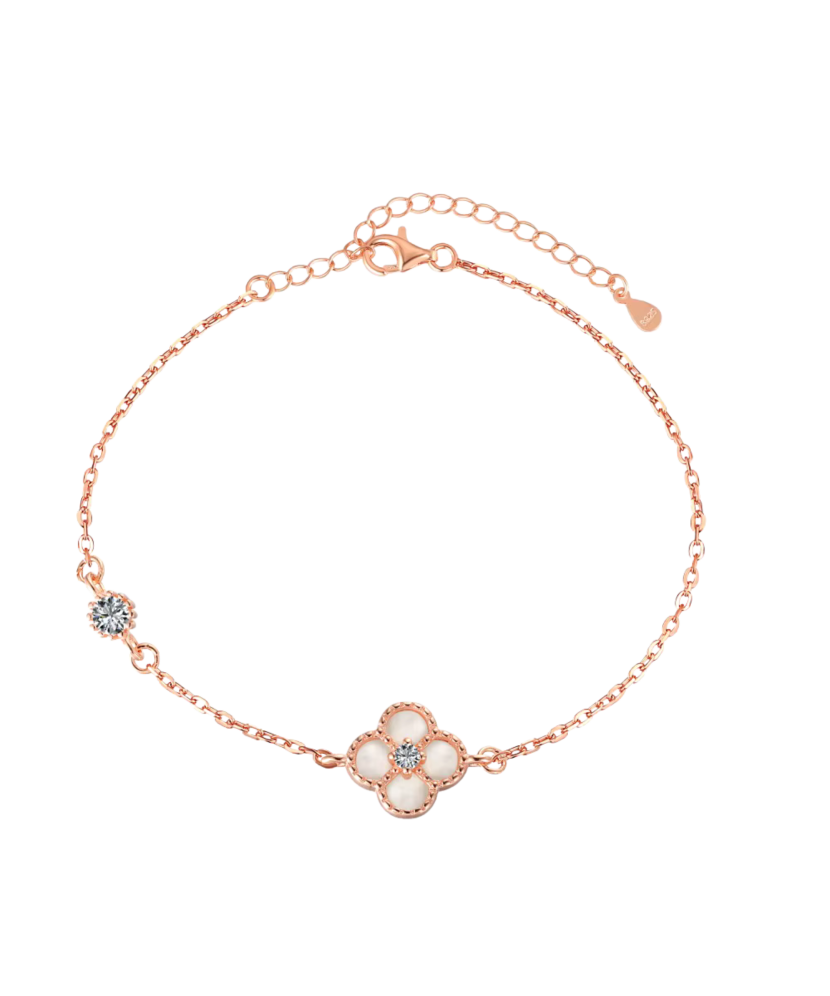 Paauksuota Sidabrinė apyrankė su cirkoniais ir perlamutru