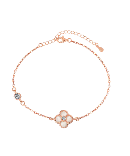 Paauksuota Sidabrinė apyrankė su cirkoniais ir perlamutru