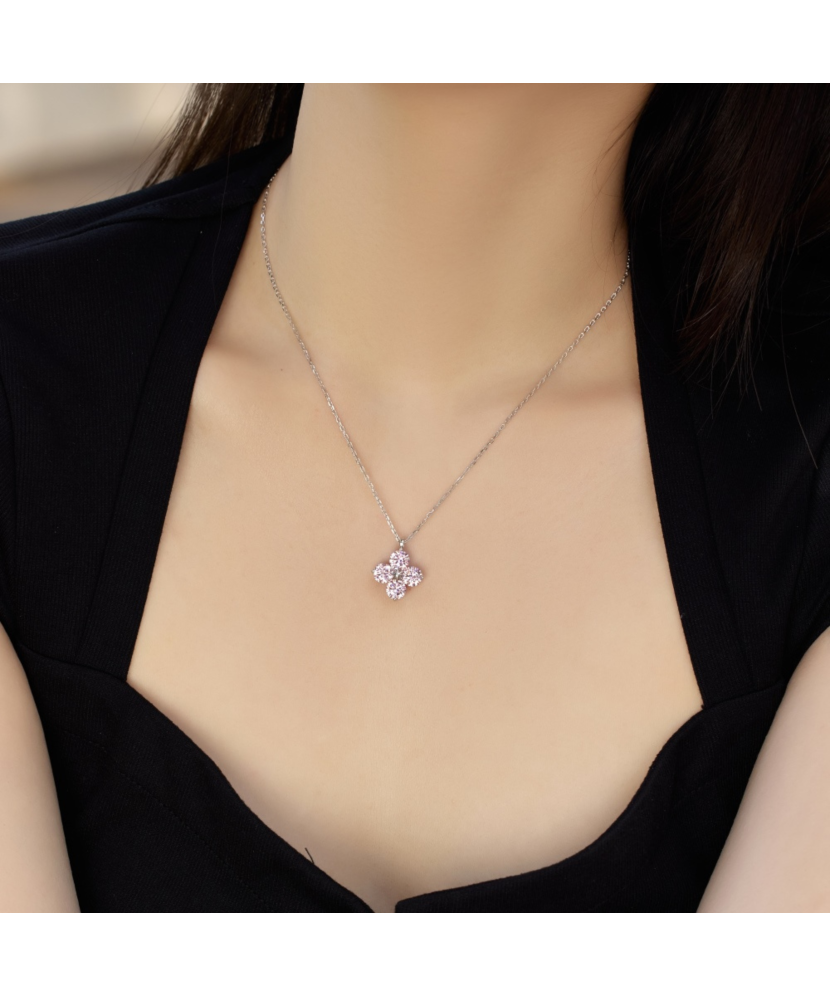 Sidabrinė grandinėlė su cirkonio pakabuku