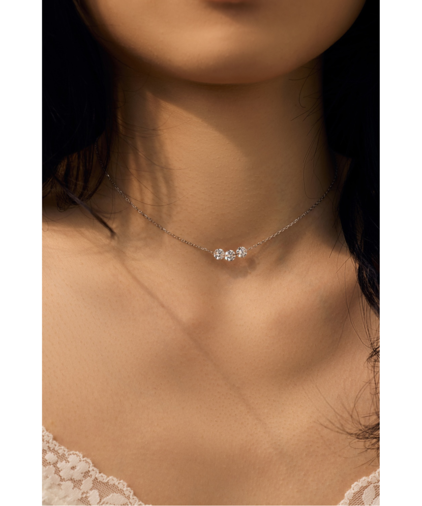 Sidabrinė grandinėlė su cirkonio pakabuku