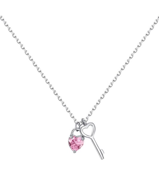 Sidabrinė grandinėlė su cirkonio pakabuku "Širdelė"