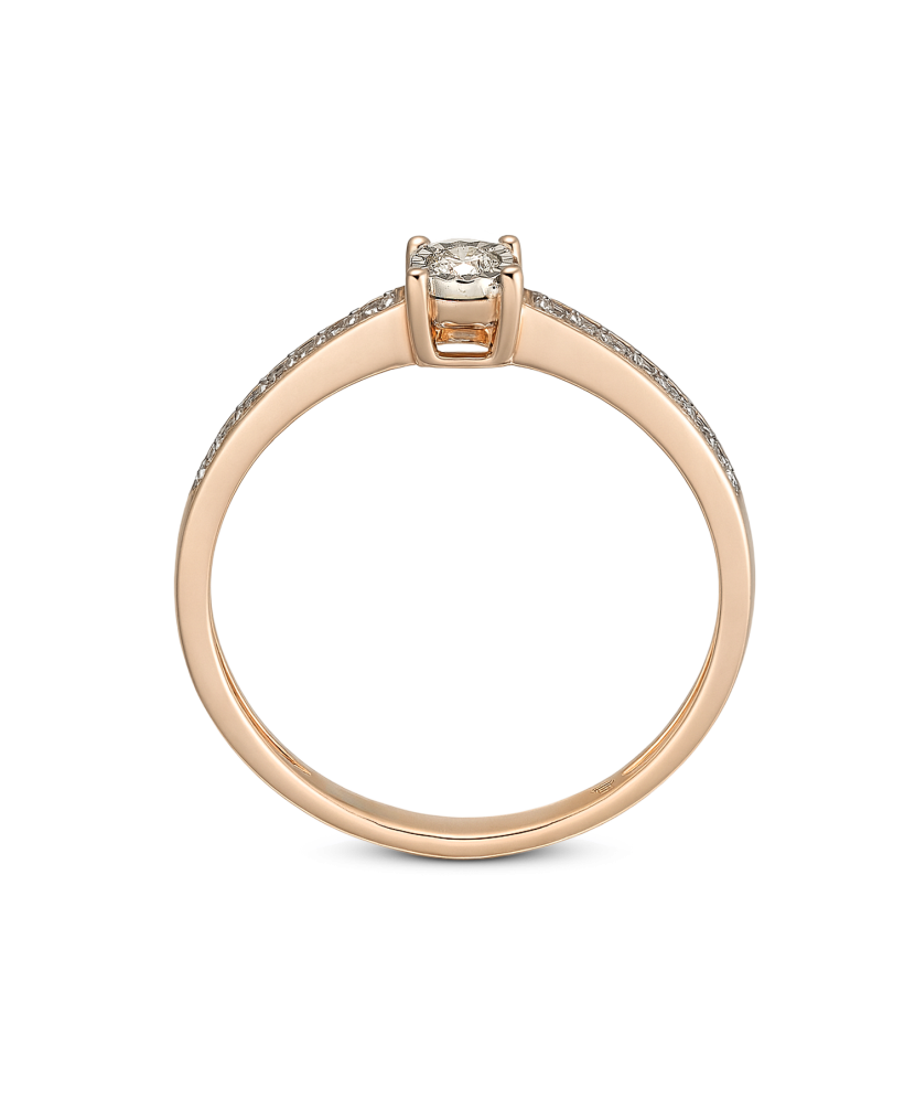 Auksinis žiedas su deimantais