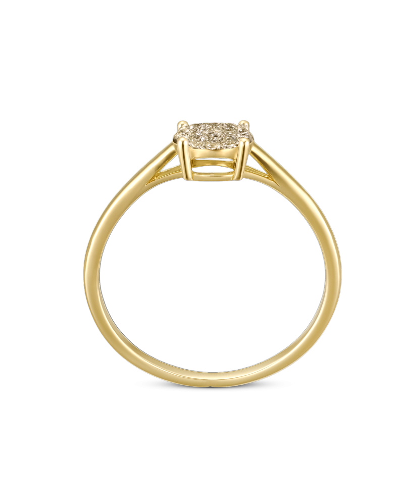 Geltono aukso žiedas su deimantais