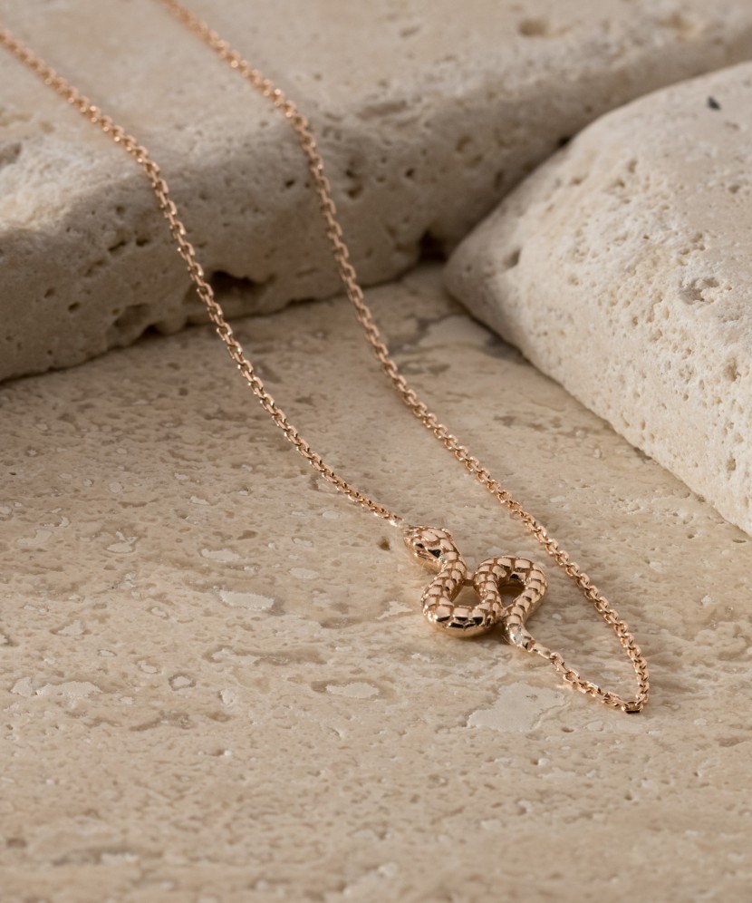 Auksinė grandinėlė su pakabuku "Gyvatė"