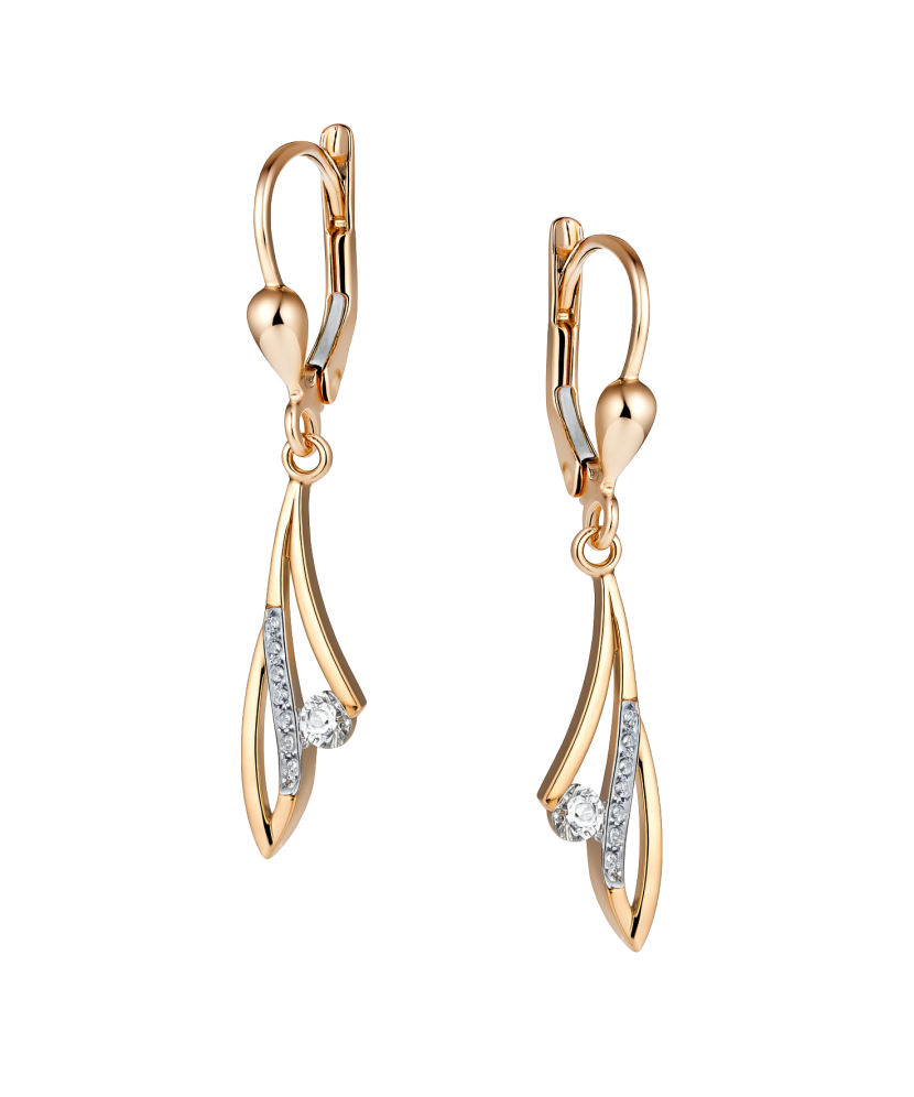 Auksiniai auskarai su cirkoniais