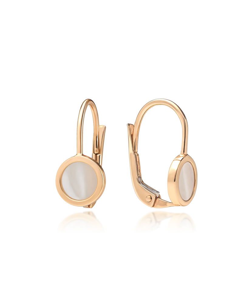 Auksiniai auskarai su perlamutru  - Goldinga