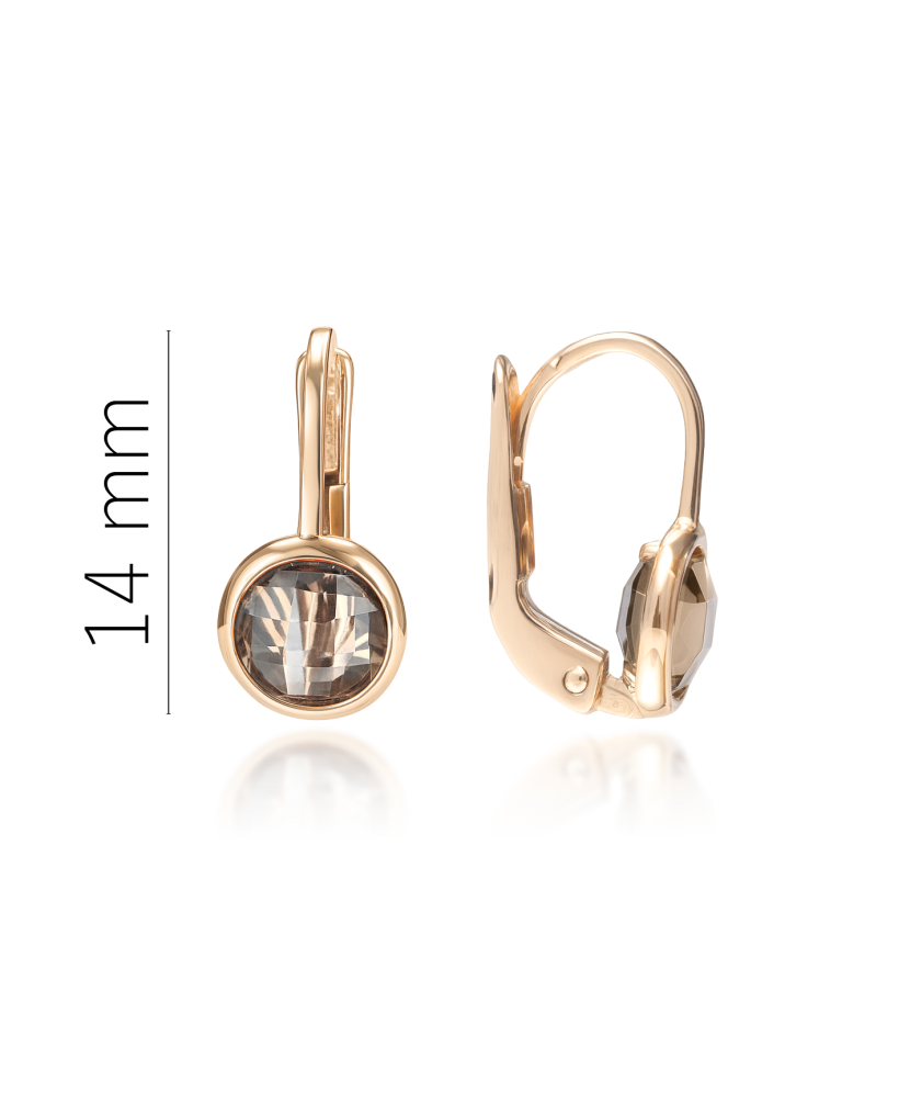 Auksiniai auskarai su dūminiu kvarcu