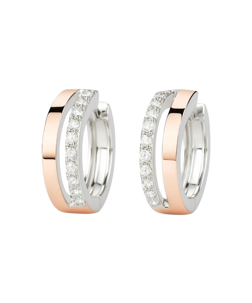 Sidabriniai auskarai dengti auksu su cirkoniais