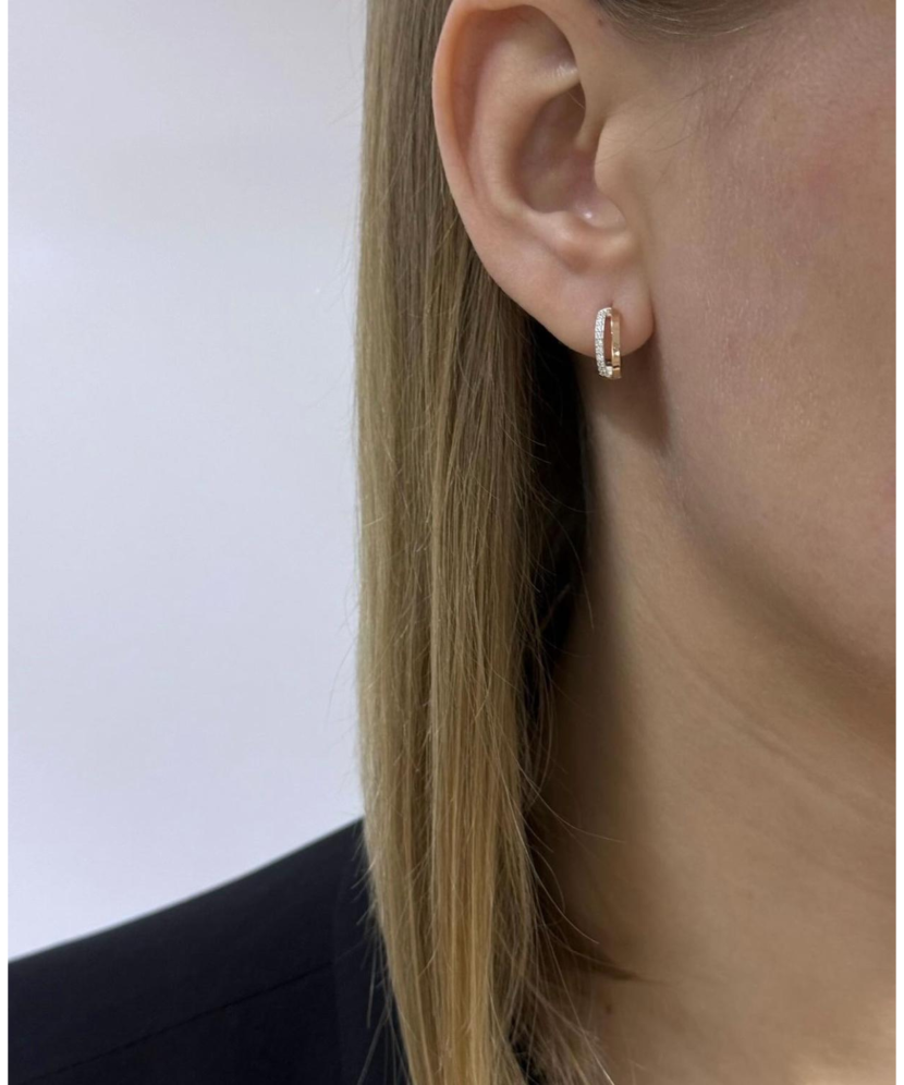 Sidabriniai auskarai dengti auksu su cirkoniais