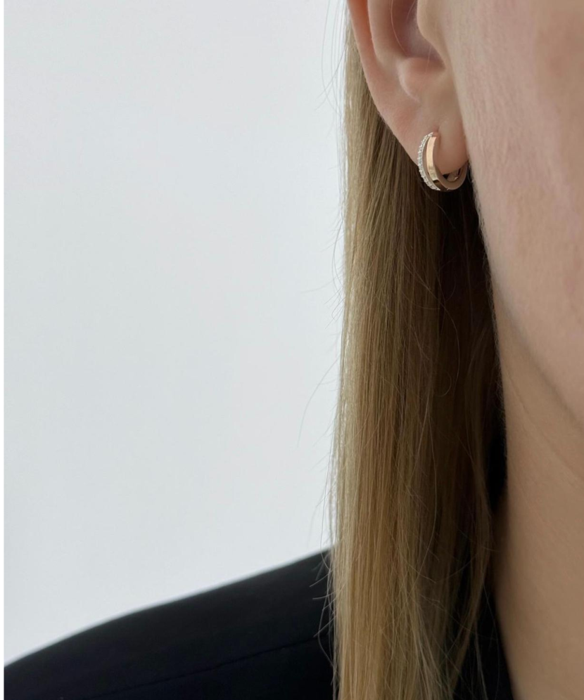 Sidabriniai auskarai dengti auksu su cirkoniais