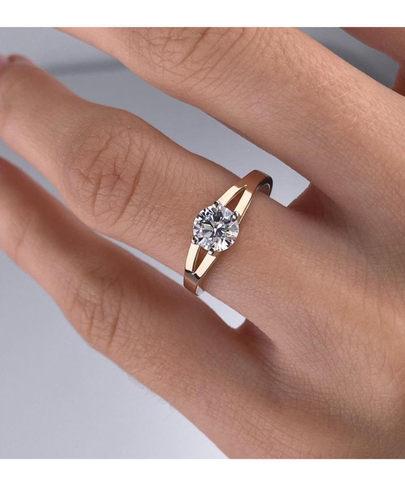 Sidabrinis žiedas dengtas auksu su cirkoniais