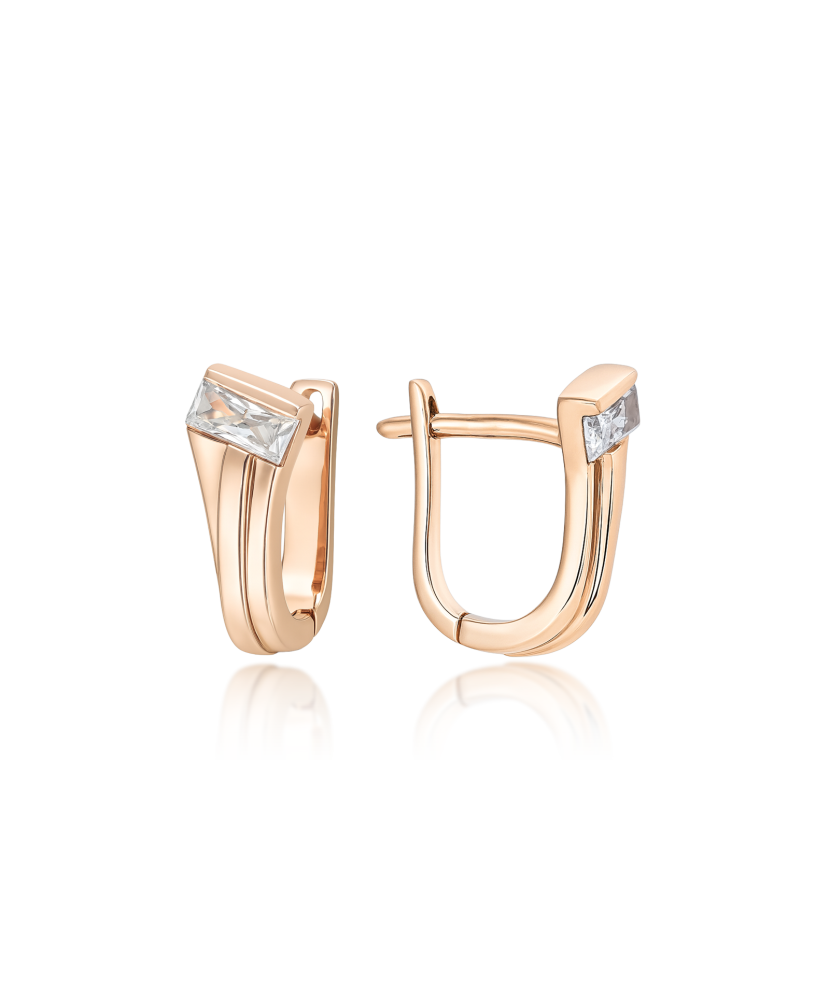 Auksiniai auskarai su cirkoniais  - Goldinga