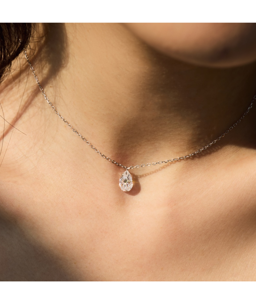 Sidabrinė grandinėlė su cirkonio pakabuku