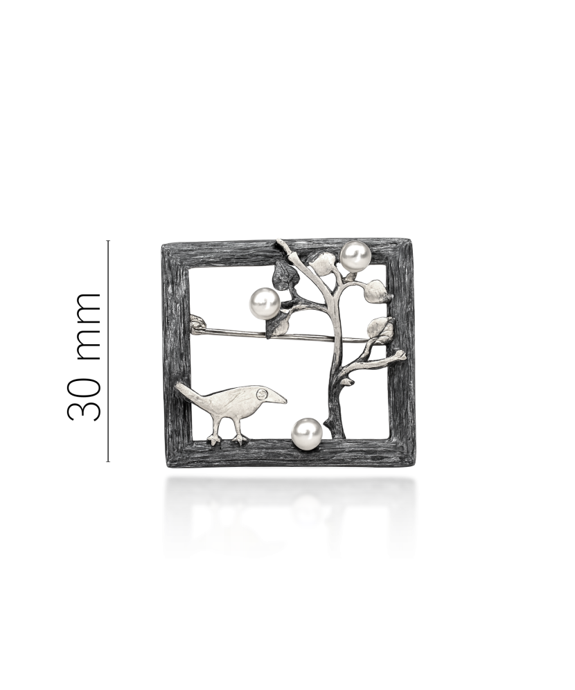 Sidabrinė sagė su perlais