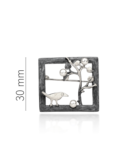 Sidabrinė sagė su perlais