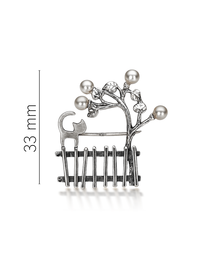 Sidabrinė sagė su perlais