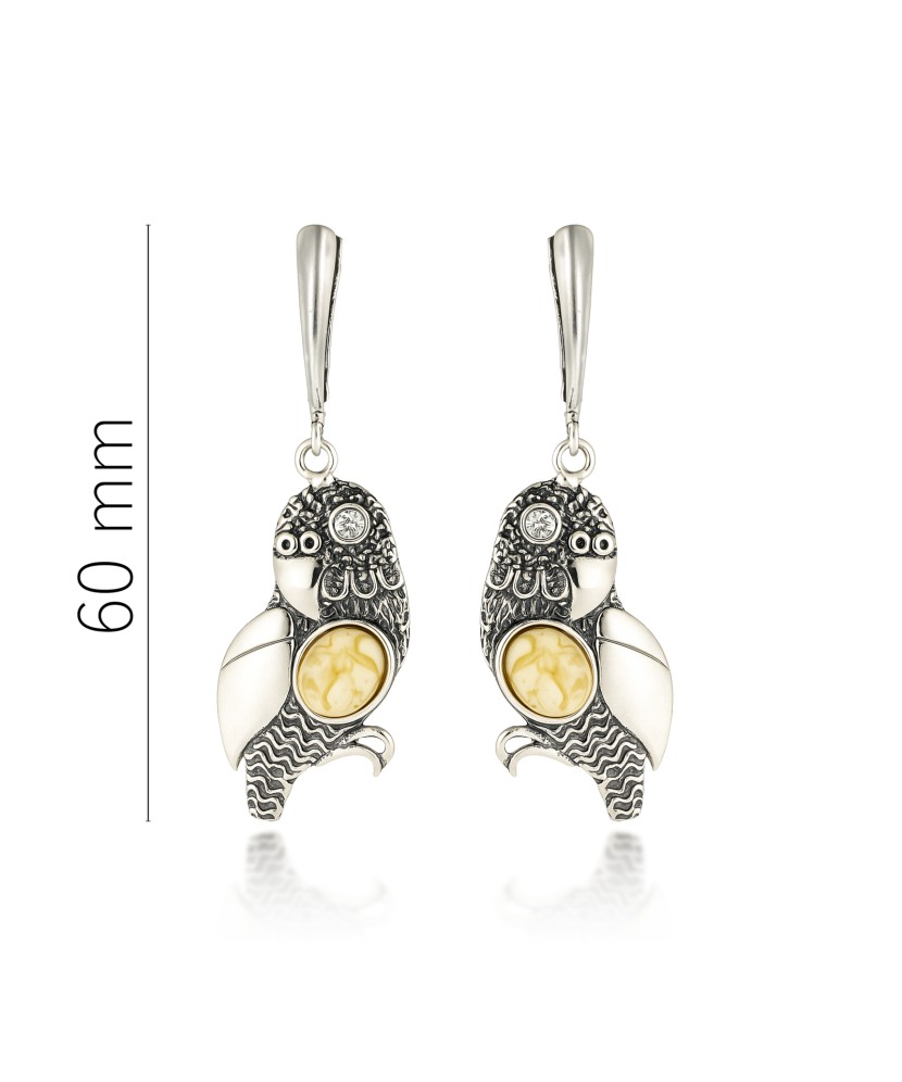 Sidabriniai auskarai su gintaru