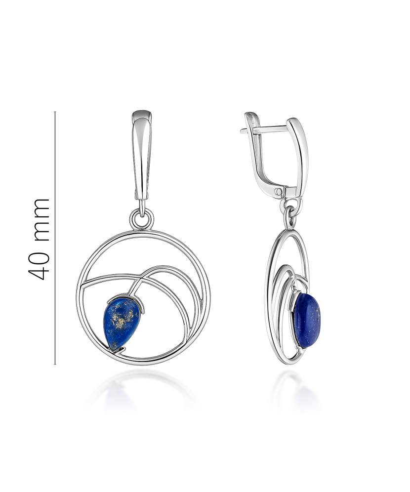 Sidabriniai auskarai su lazuritu