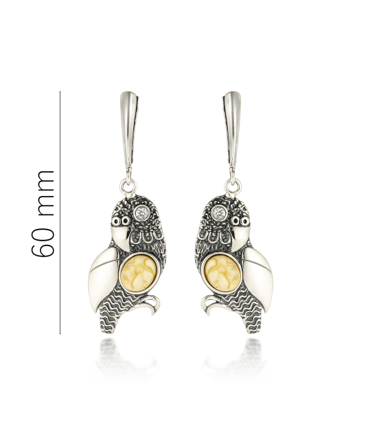 Sidabriniai auskarai su gintaru