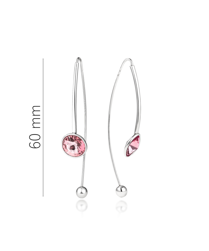 Sidabriniai auskarai su kristalais