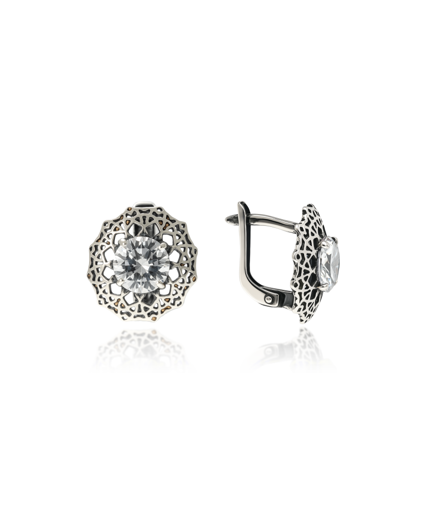 Sidabriniai auskarai su cirkoniu