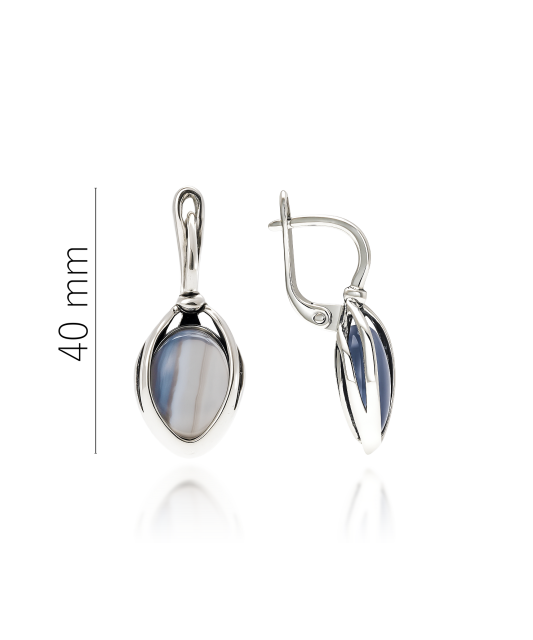 Sidabriniai auskarai su agatais