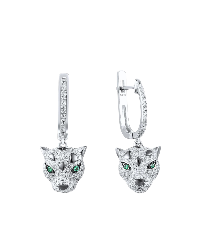 Sidabriniai auskarai su špineliais ir cirkoniais