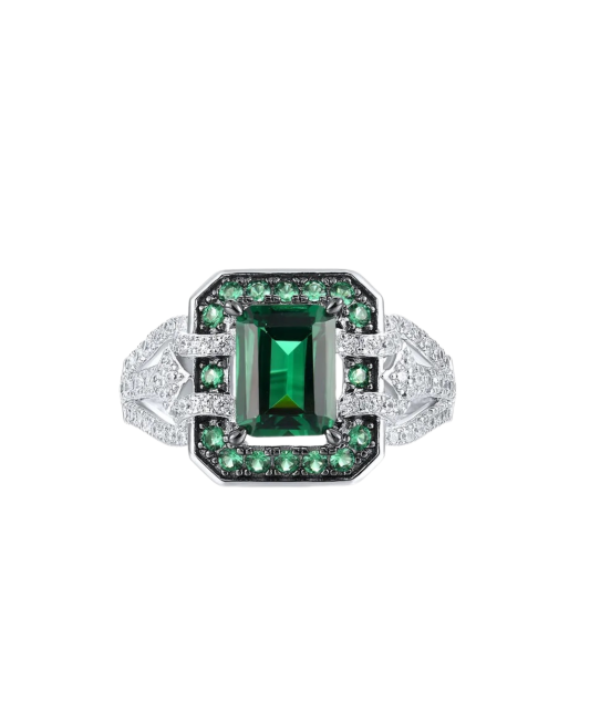 Sidabrinis žiedas su špineliais ir cirkoniais