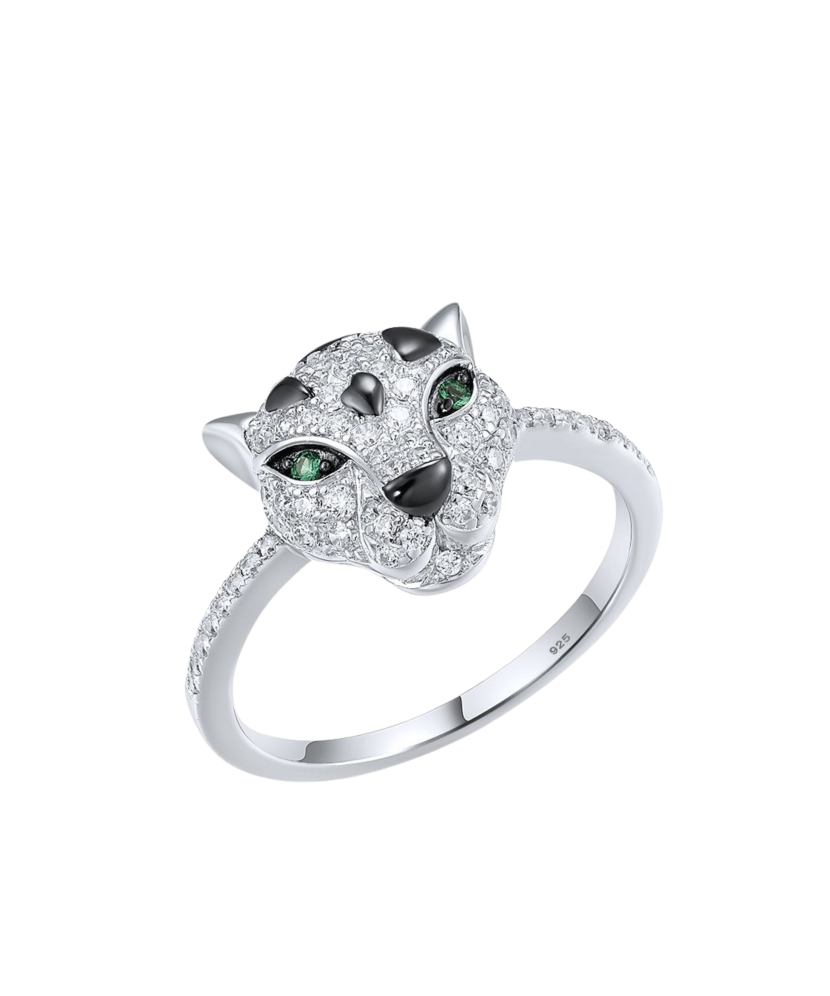 Sidabrinis žiedas su špineliais ir cirkoniais