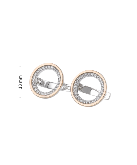 Sidabriniai auskarai dengti auksu su cirkoniais