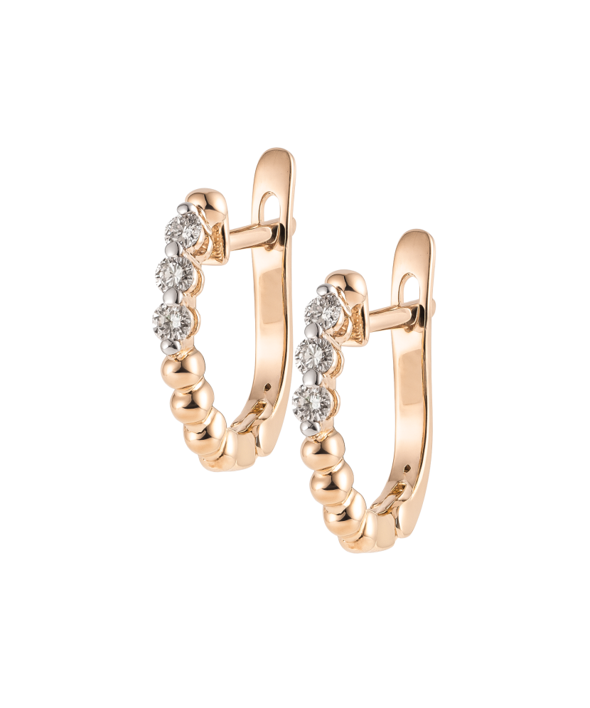 Auksiniai auskarai su briliantais