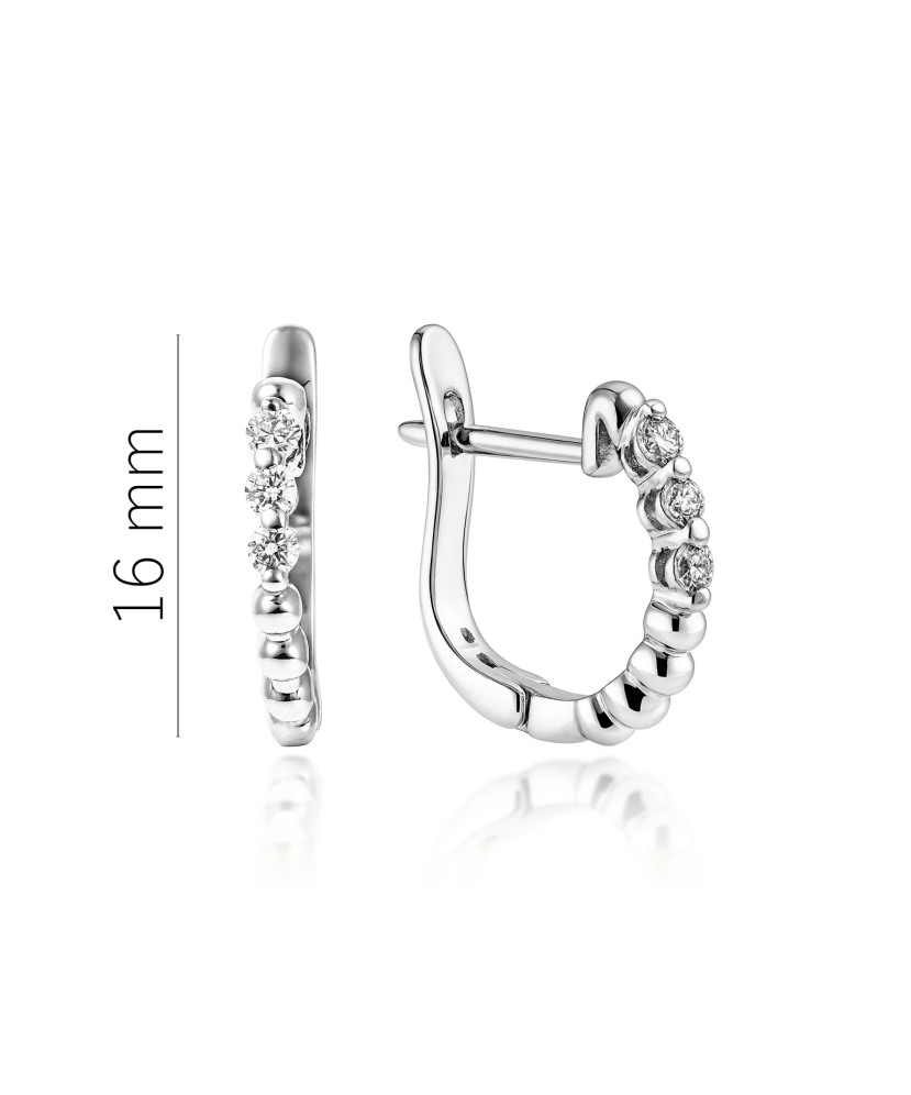 Balto aukso auskarai su briliantais