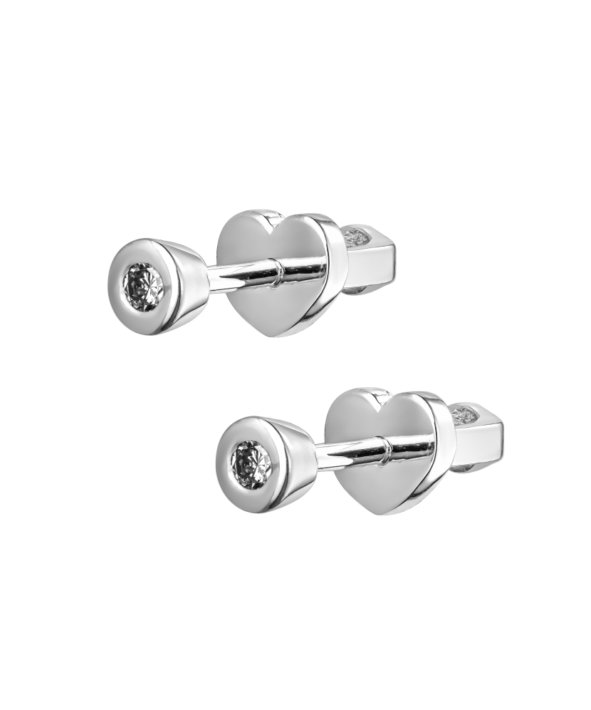 Balto aukso auskarai su briliantais