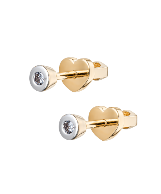 Geltono aukso auskarai su briliantais