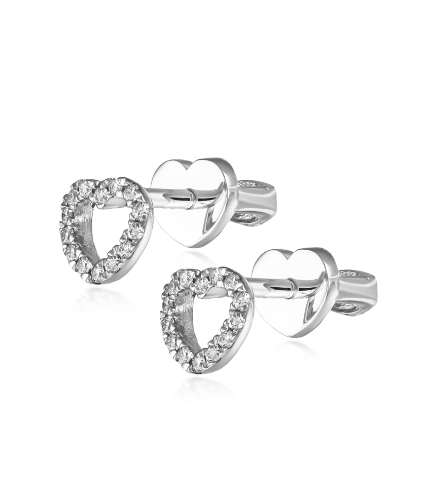 Balto aukso auskarai su briliantais