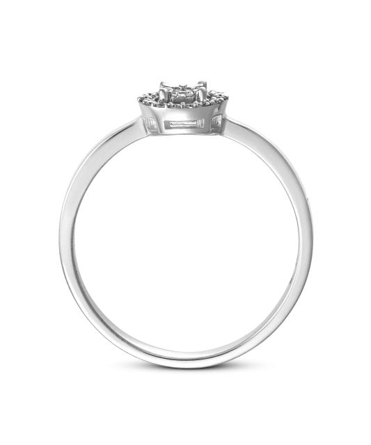 Balto aukso žiedas su briliantais