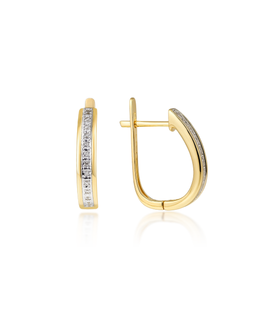 Geltono aukso auskarai su deimantais