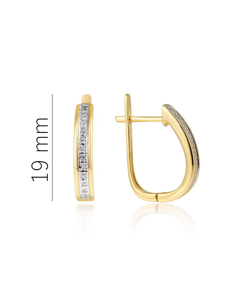 Geltono aukso auskarai su deimantais