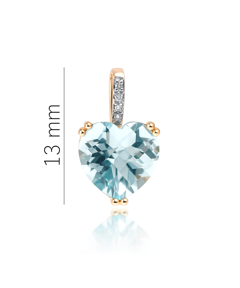 Auksinis pakabukas su deimantais ir topazu