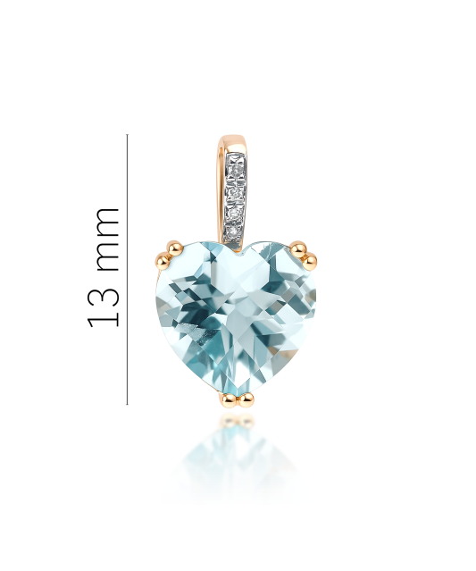 Auksinis pakabukas su deimantais ir topazu