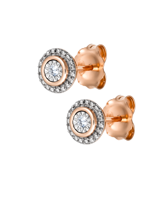 Auksiniai auskarai su deimantais