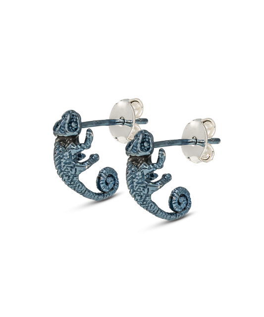 Sidabriniai auskarai "chameleonas"