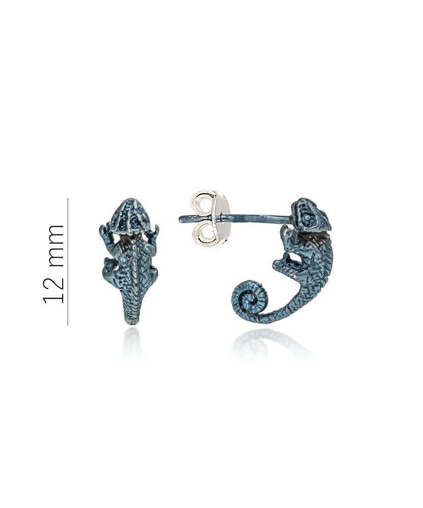 Sidabriniai auskarai "chameleonas"