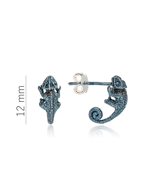 Sidabriniai auskarai "chameleonas"