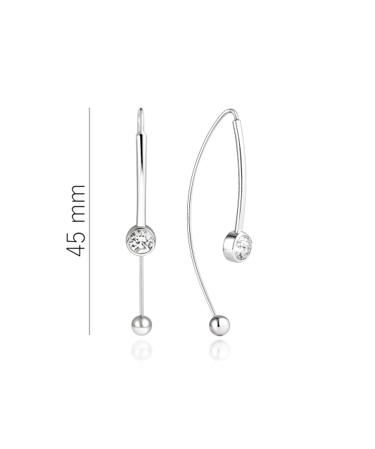 Sidabriniai auskarai su cirkoniais