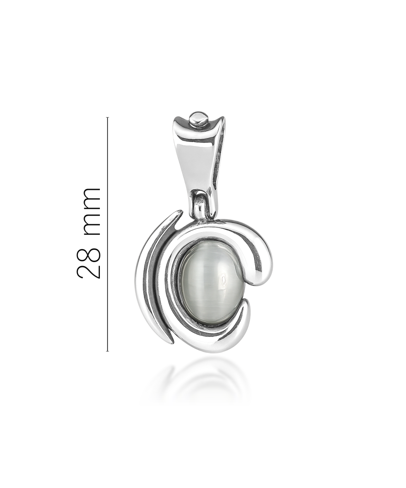 Sidabrinis pakabukas su katės akies akmeniu