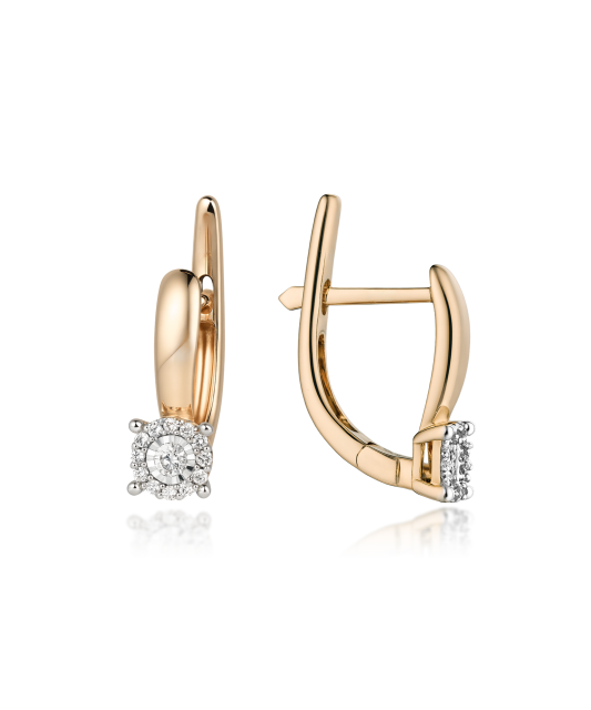 Auksiniai auskarai su deimantais