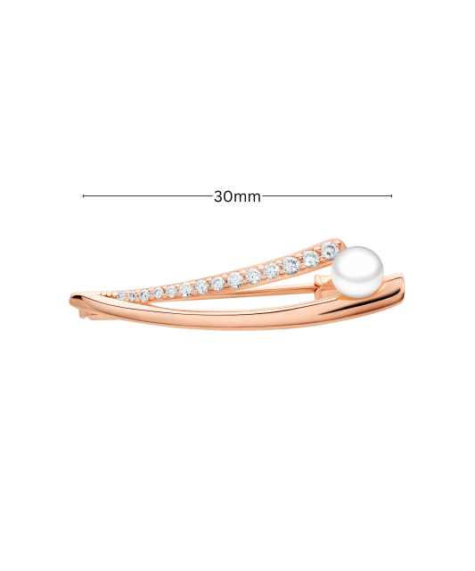 Paauksuota Sidabrinė sagė su perlais ir cirkoniais