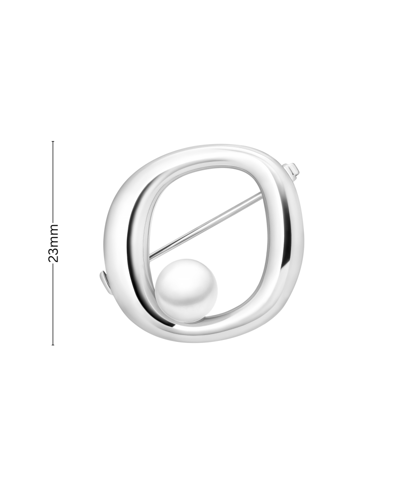 Sidabrinė sagė su perlu