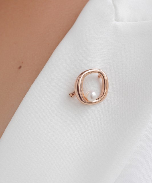 Paauksuota Sidabrinė sagė su perlais